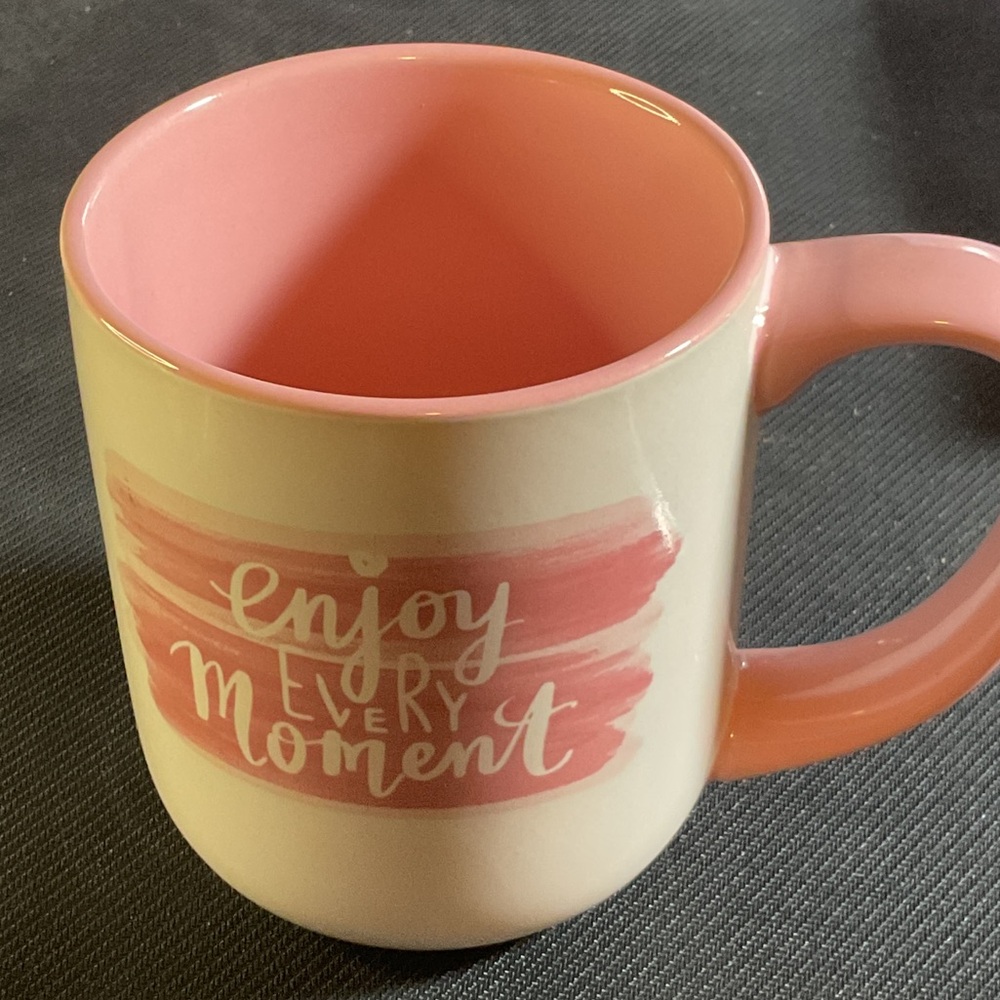 Pink Ceramic Mug - Enjoy Every Moment